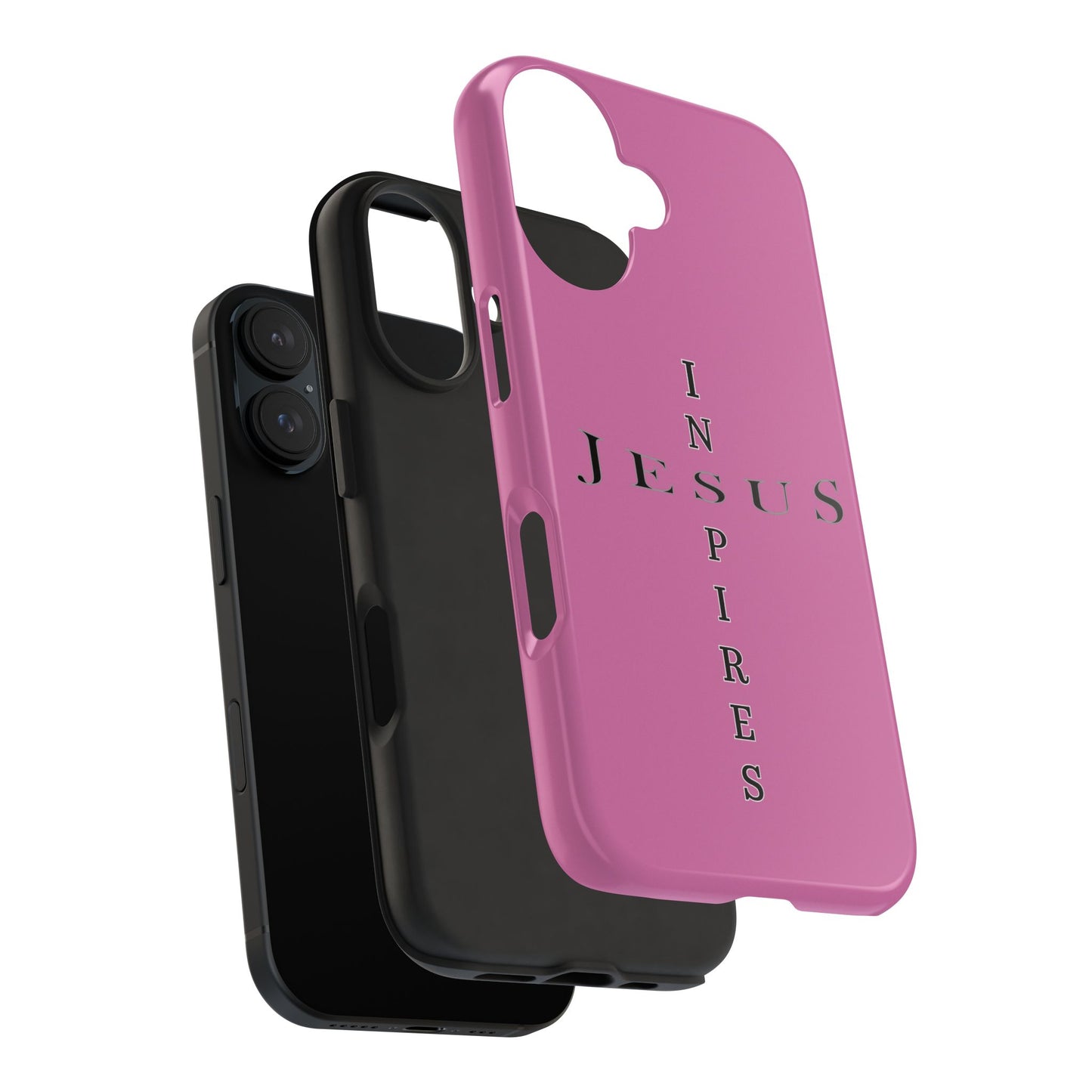 Christian Tough Phone Case - Jesus Inspires Cross Design - Pink - All Phone Types Available