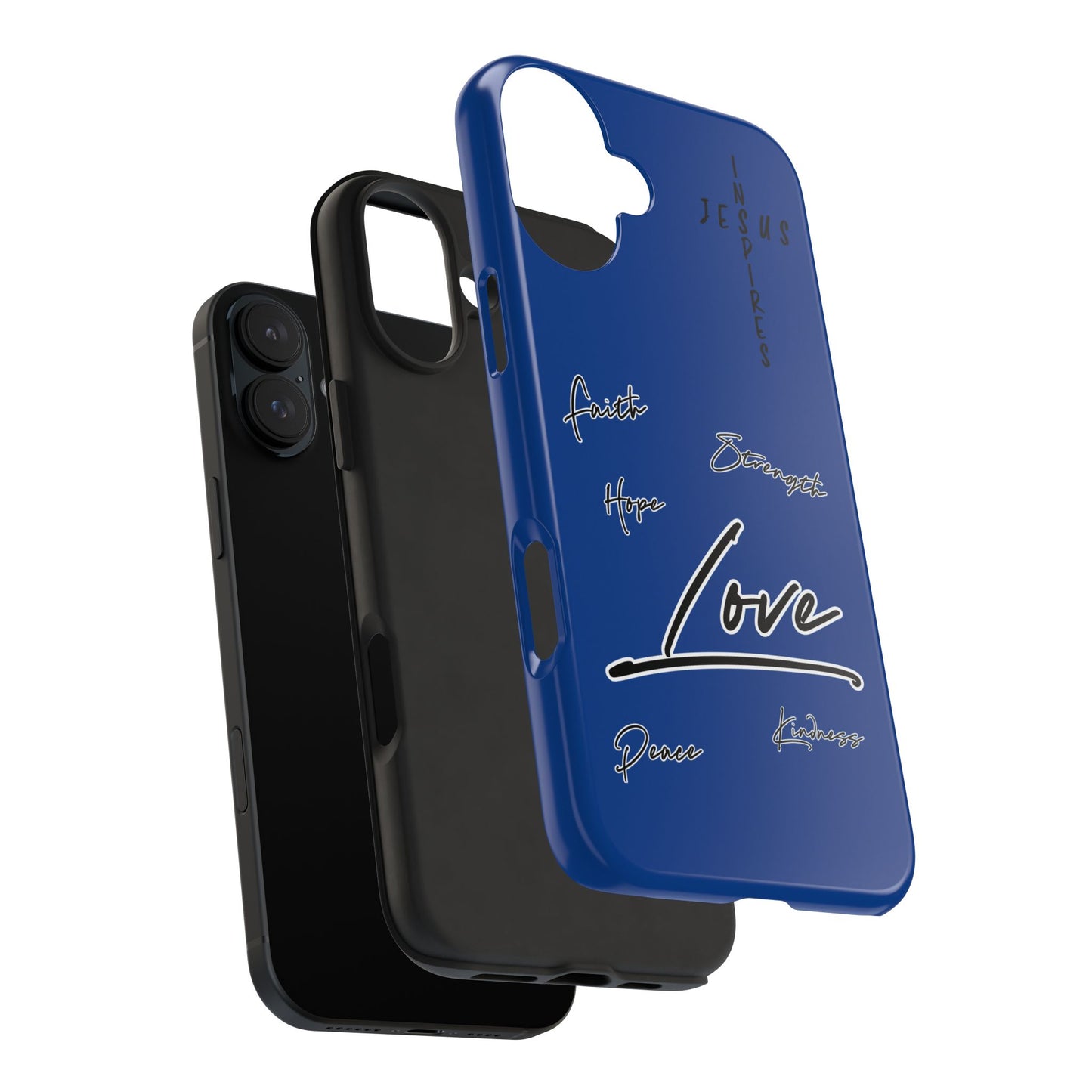 Christian Tough Phone Case - Jesus Inspires Custom Design - Blue - All Phone Types Available