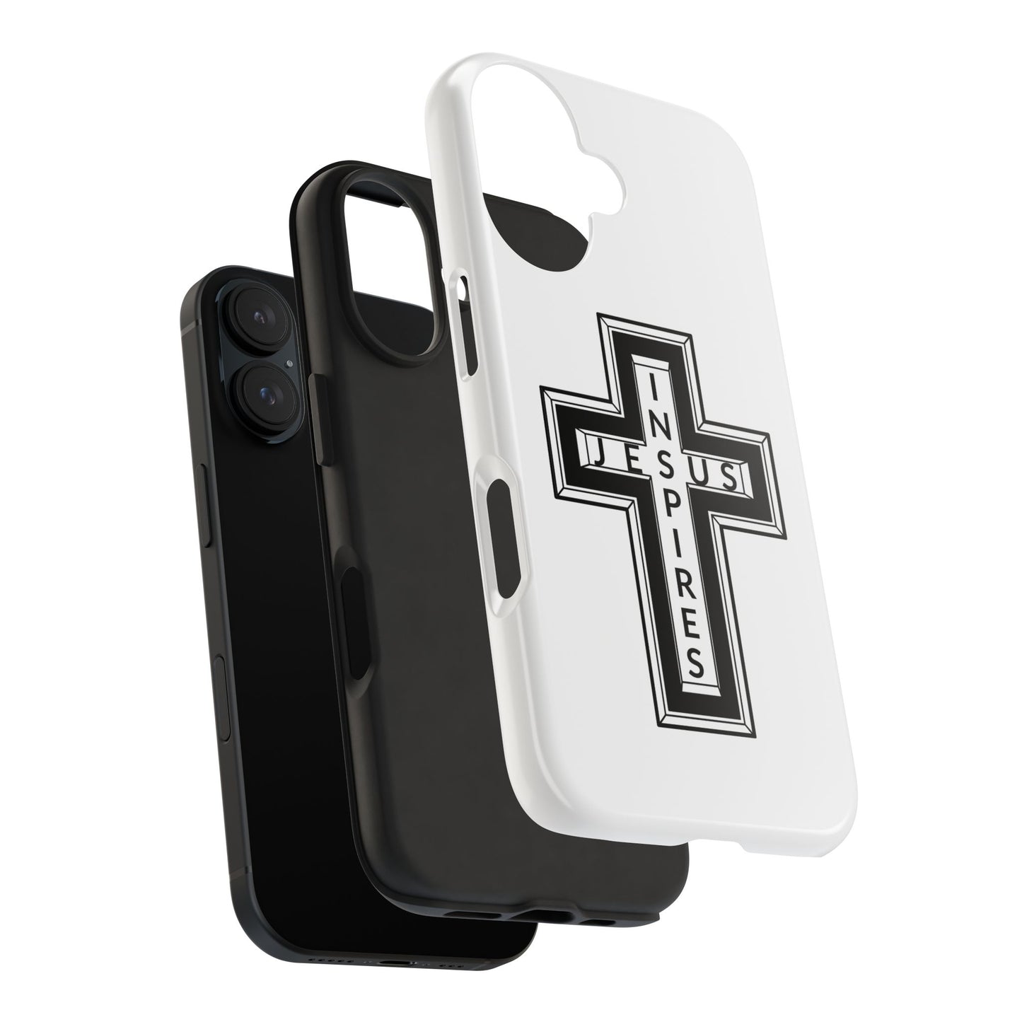 Christian Tough Phone Case - Jesus Inspires Cross Custom Design - White